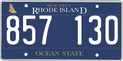 RI license plate 857130