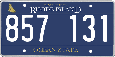 RI license plate 857131