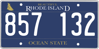 RI license plate 857132