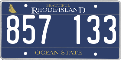 RI license plate 857133