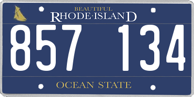 RI license plate 857134