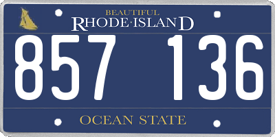 RI license plate 857136