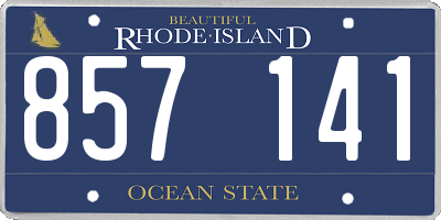RI license plate 857141