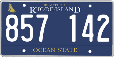 RI license plate 857142