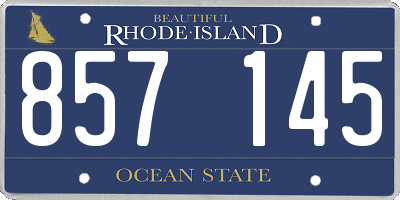 RI license plate 857145