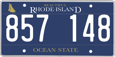 RI license plate 857148