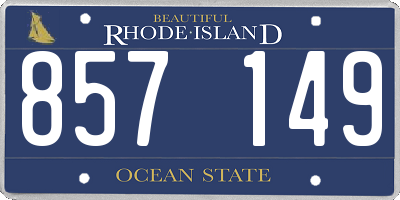 RI license plate 857149