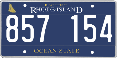 RI license plate 857154