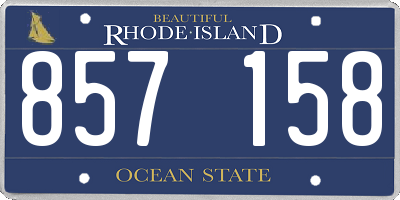 RI license plate 857158