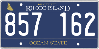 RI license plate 857162