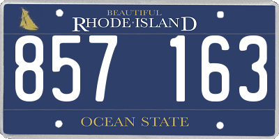 RI license plate 857163