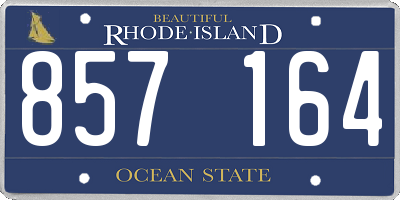 RI license plate 857164