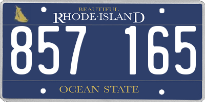 RI license plate 857165