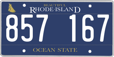 RI license plate 857167