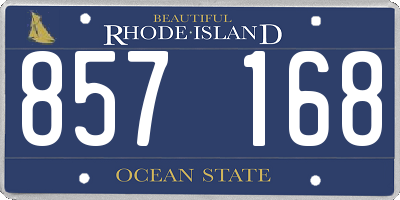 RI license plate 857168