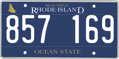 RI license plate 857169