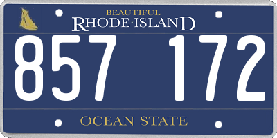 RI license plate 857172