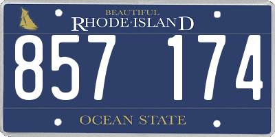 RI license plate 857174