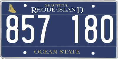 RI license plate 857180
