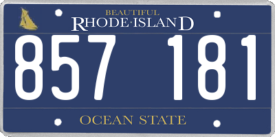RI license plate 857181