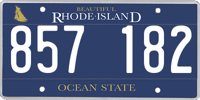 RI license plate 857182