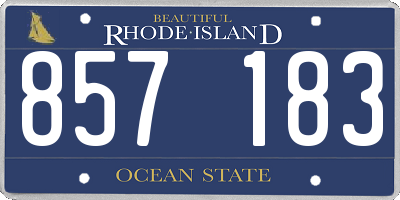RI license plate 857183
