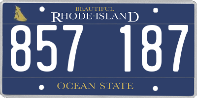 RI license plate 857187
