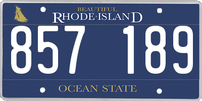 RI license plate 857189