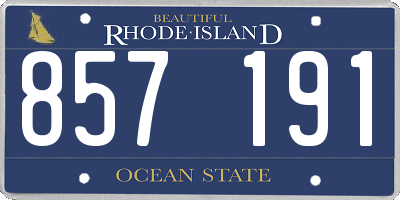 RI license plate 857191
