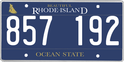 RI license plate 857192