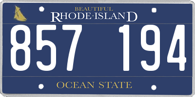 RI license plate 857194