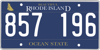 RI license plate 857196