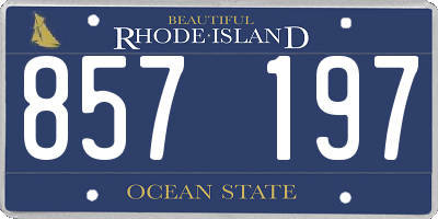 RI license plate 857197