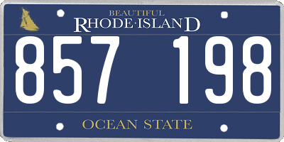 RI license plate 857198