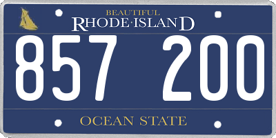 RI license plate 857200