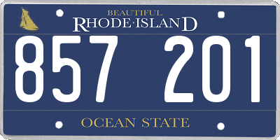 RI license plate 857201
