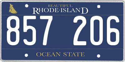RI license plate 857206
