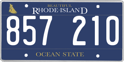 RI license plate 857210