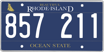 RI license plate 857211