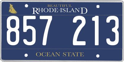 RI license plate 857213