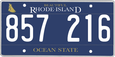 RI license plate 857216