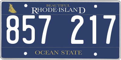 RI license plate 857217