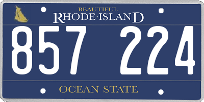 RI license plate 857224