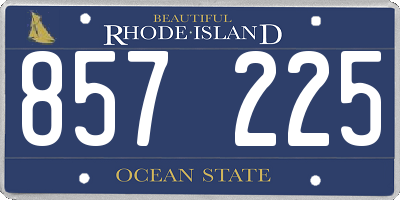RI license plate 857225