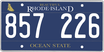 RI license plate 857226