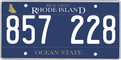 RI license plate 857228