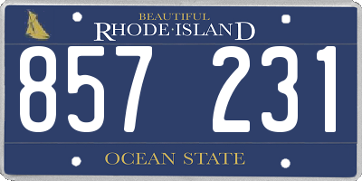 RI license plate 857231