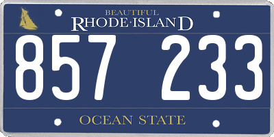 RI license plate 857233