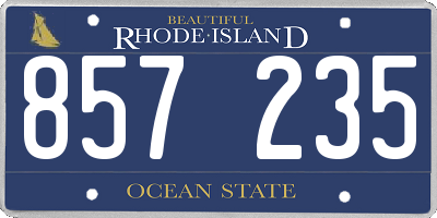 RI license plate 857235
