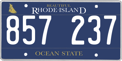 RI license plate 857237